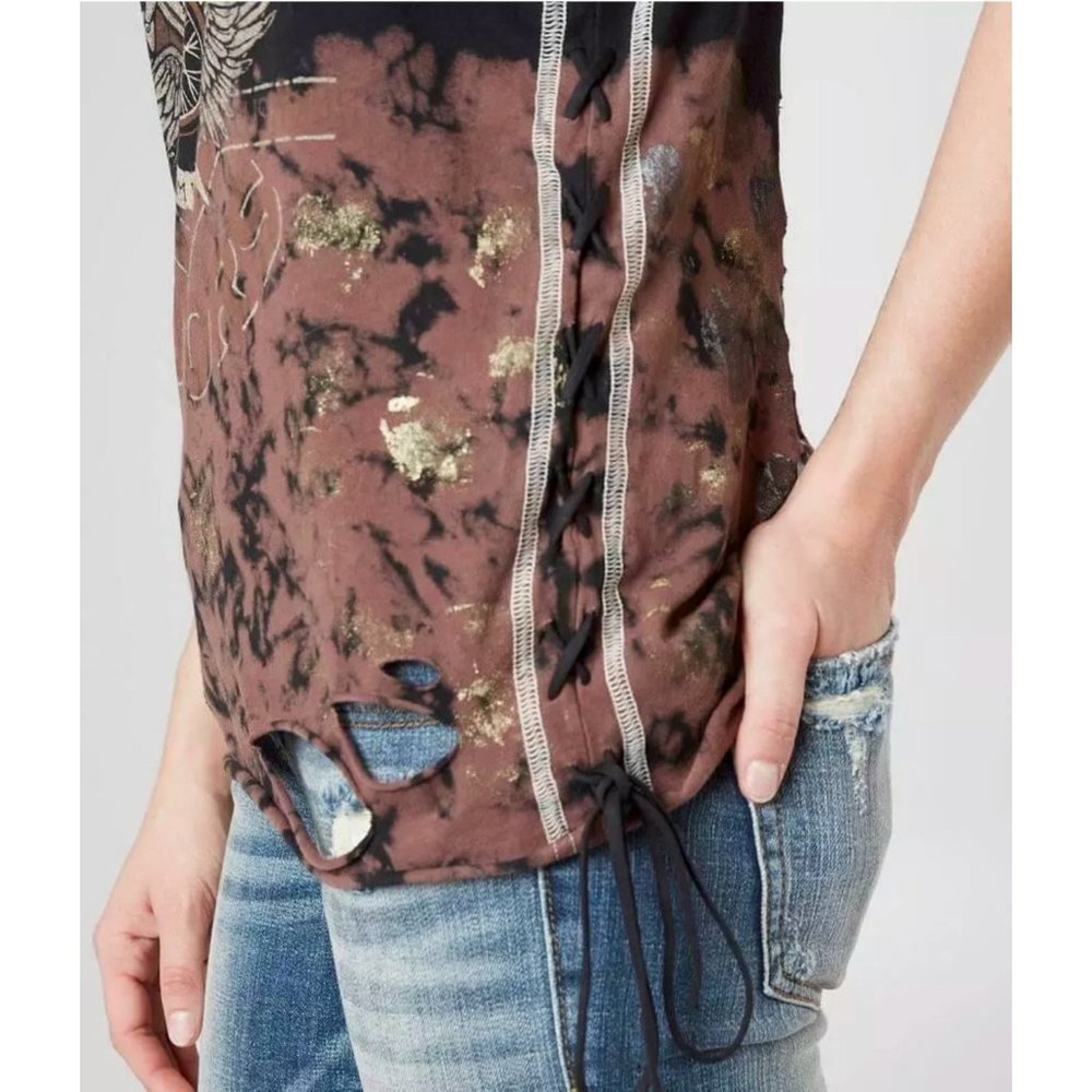 AFFLICTION Women's Tank Top FULL MOON REE Tee Bike - Picture 7 of 11